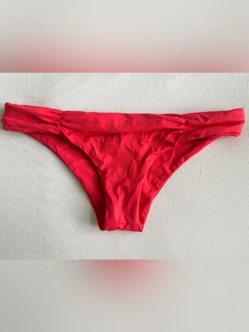 l*space Red Bikini Bottom - Low Rise Ruched Sides
